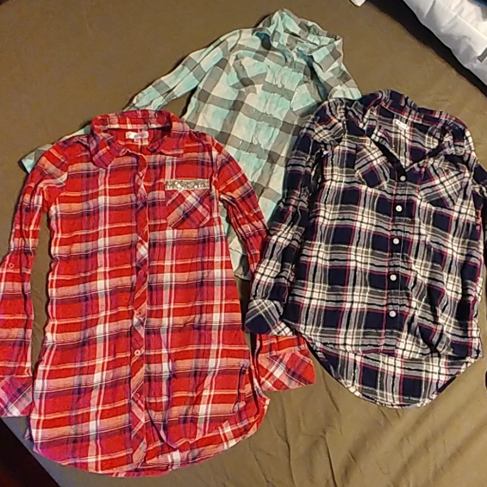 Bundle of 3 girls 10/12 button up shirts